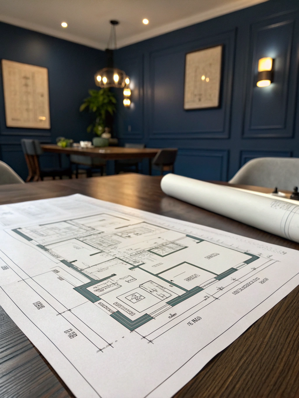 Architectural blueprint of a real estate development project