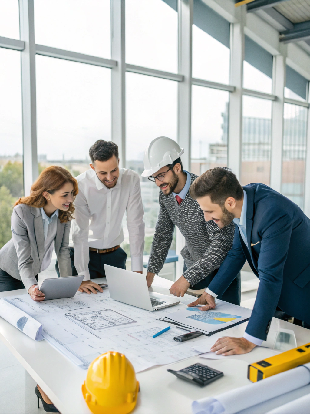 Professional network collaboration in a modern architectural office